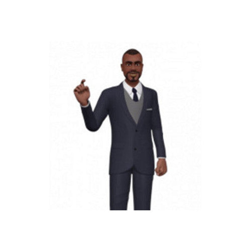 Professionally-Suited Black/African American w/Goatee Custom 3D Animation Promo Video