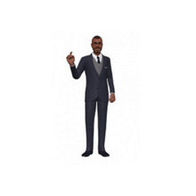 Professionally-Suited Black/African American w/Goatee Custom 3D Animation Promo Video