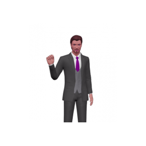 Professionally-Suited White/Caucasion Male w/Goatee Custom 3D Animation Promo Video