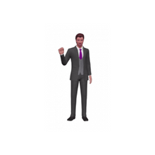 Professionally-Suited White/Caucasion Male w/Goatee Custom 3D Animation Promo Video
